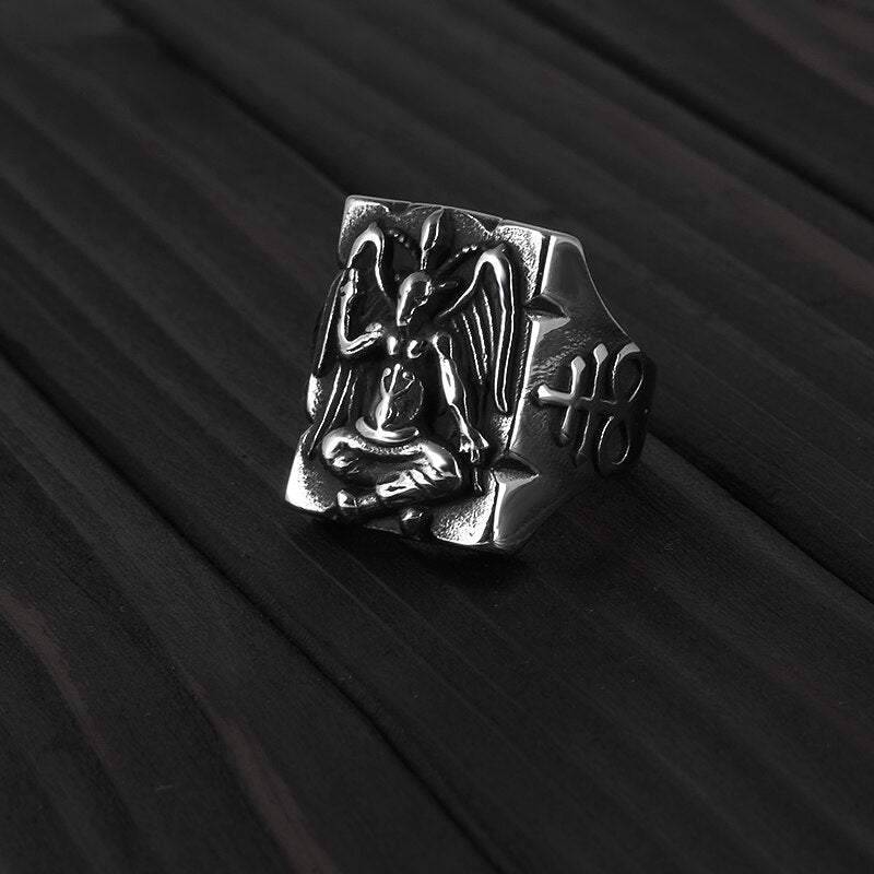 Baphomet Goat Leviathan Cross Ring