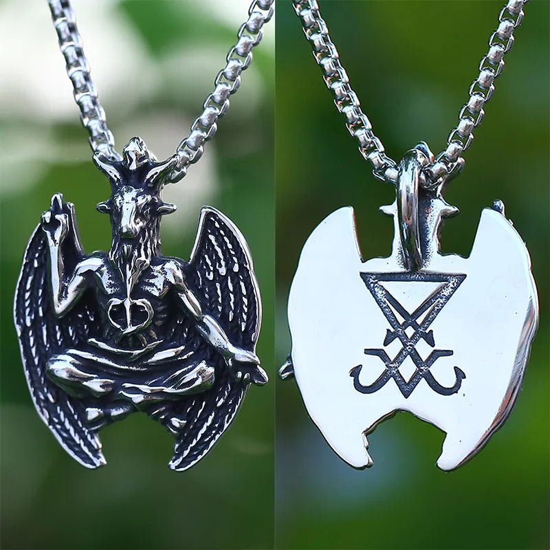 Baphomet Sigil of Lucifer Pendant - Chrome Cult