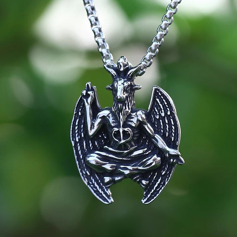 Baphomet Sigil of Lucifer Pendant - Chrome Cult