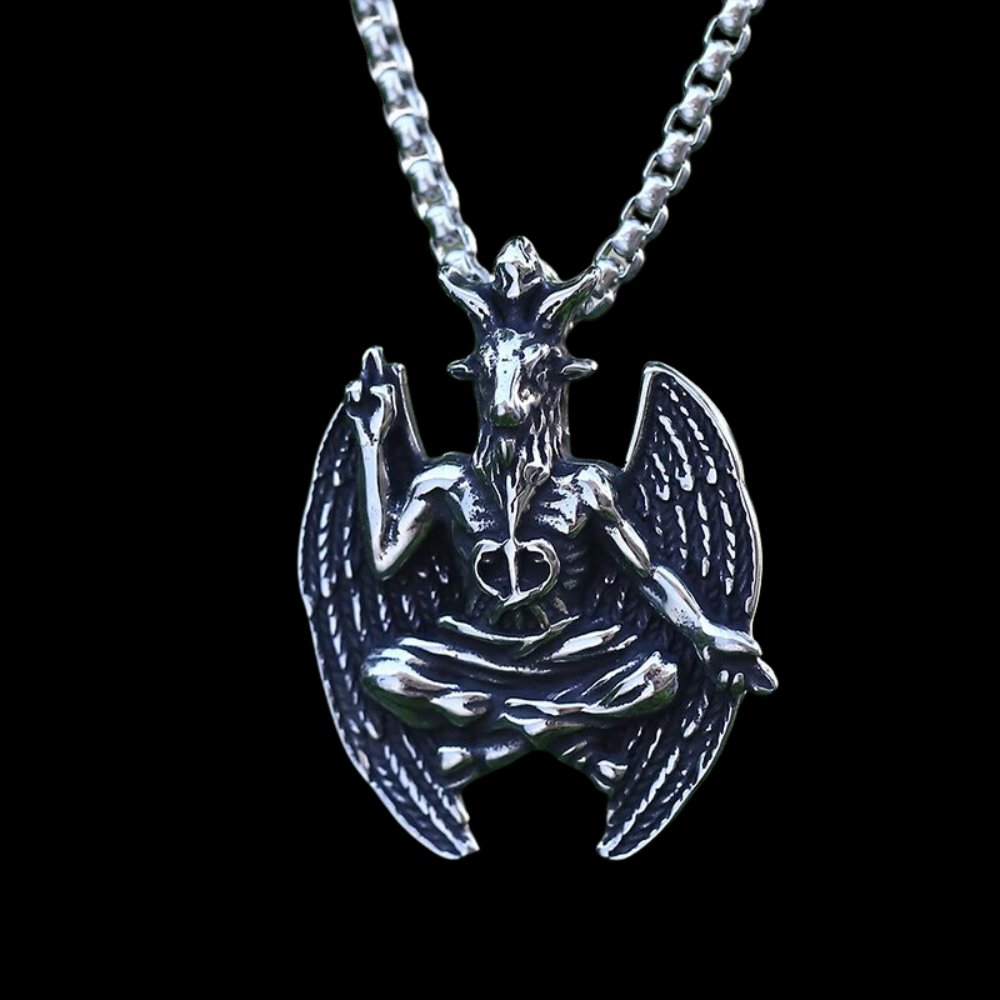 Baphomet Sigil of Lucifer Pendant - Chrome Cult