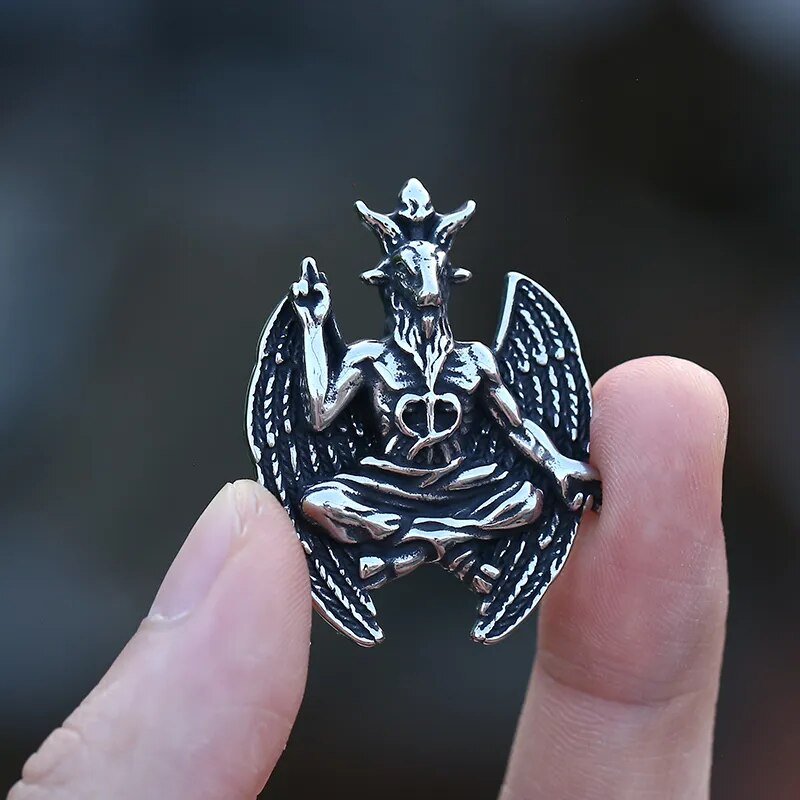 Baphomet Sigil of Lucifer Pendant - Chrome Cult