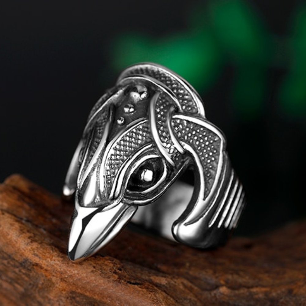 Battle Raven Viking Ring - Chrome Cult