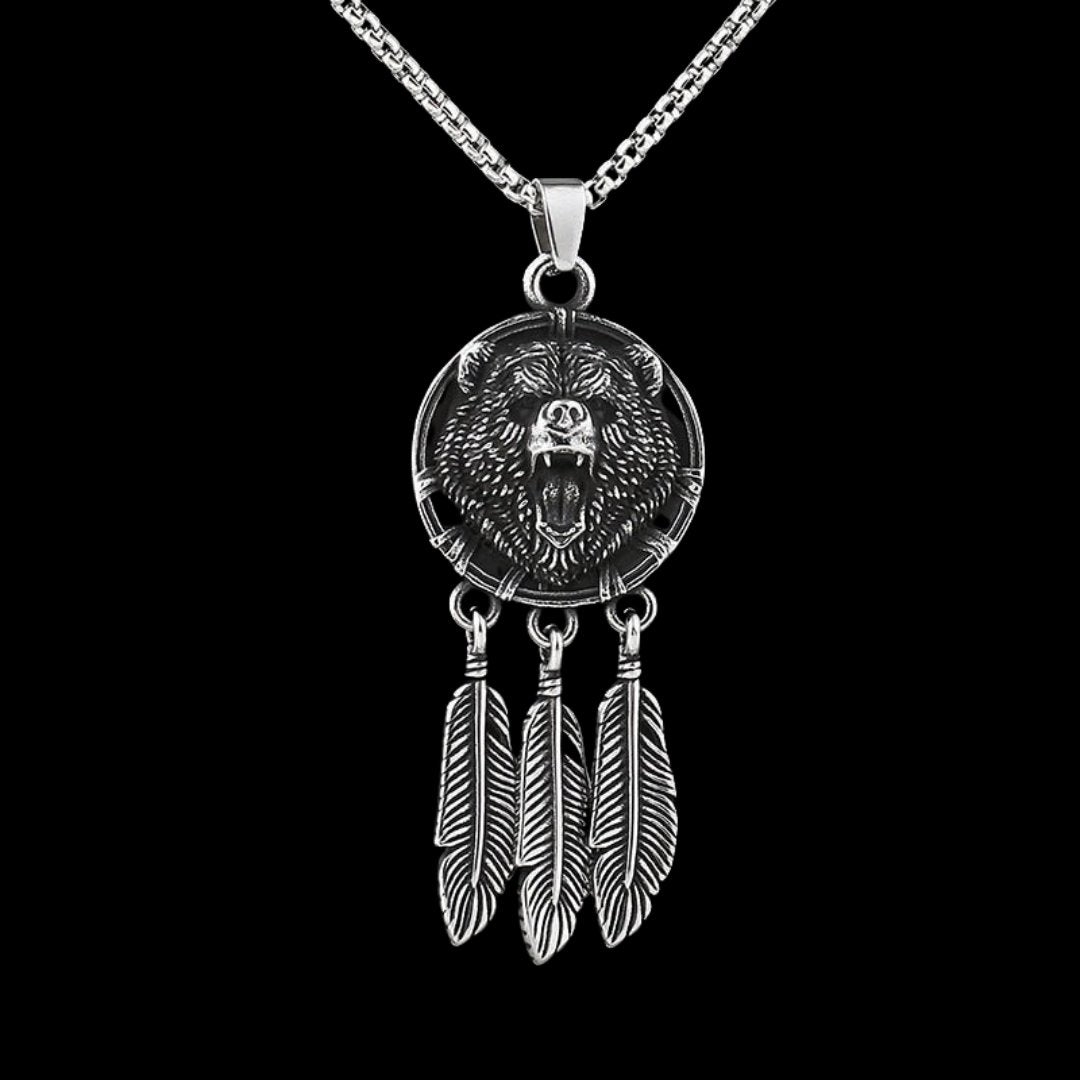 Bear Dreamcatcher Pendant - Chrome Cult
