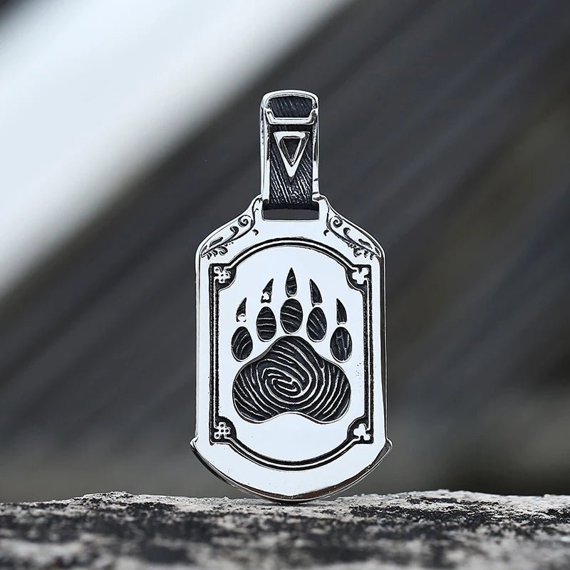 Bear Tag Pendant - Chrome Cult