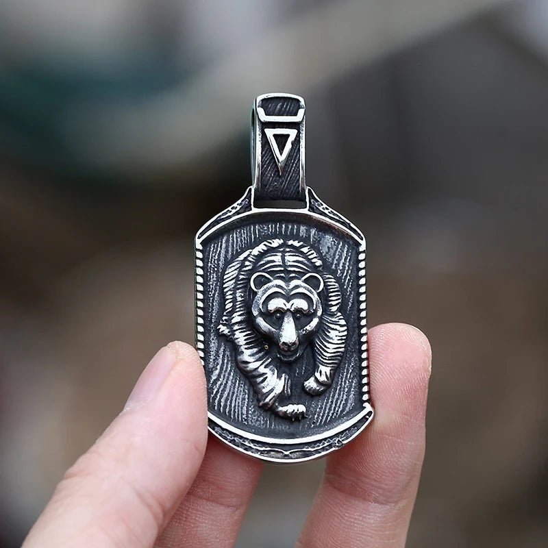 Bear Tag Pendant - Chrome Cult