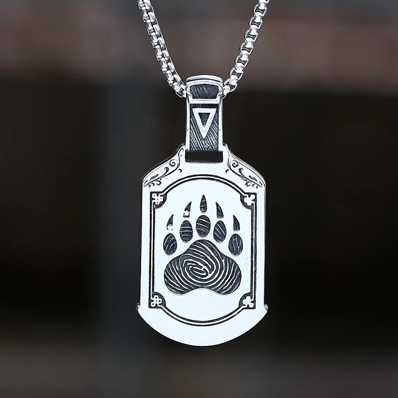 Bear Tag Pendant - Chrome Cult