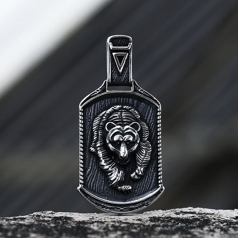 Bear Tag Pendant - Chrome Cult