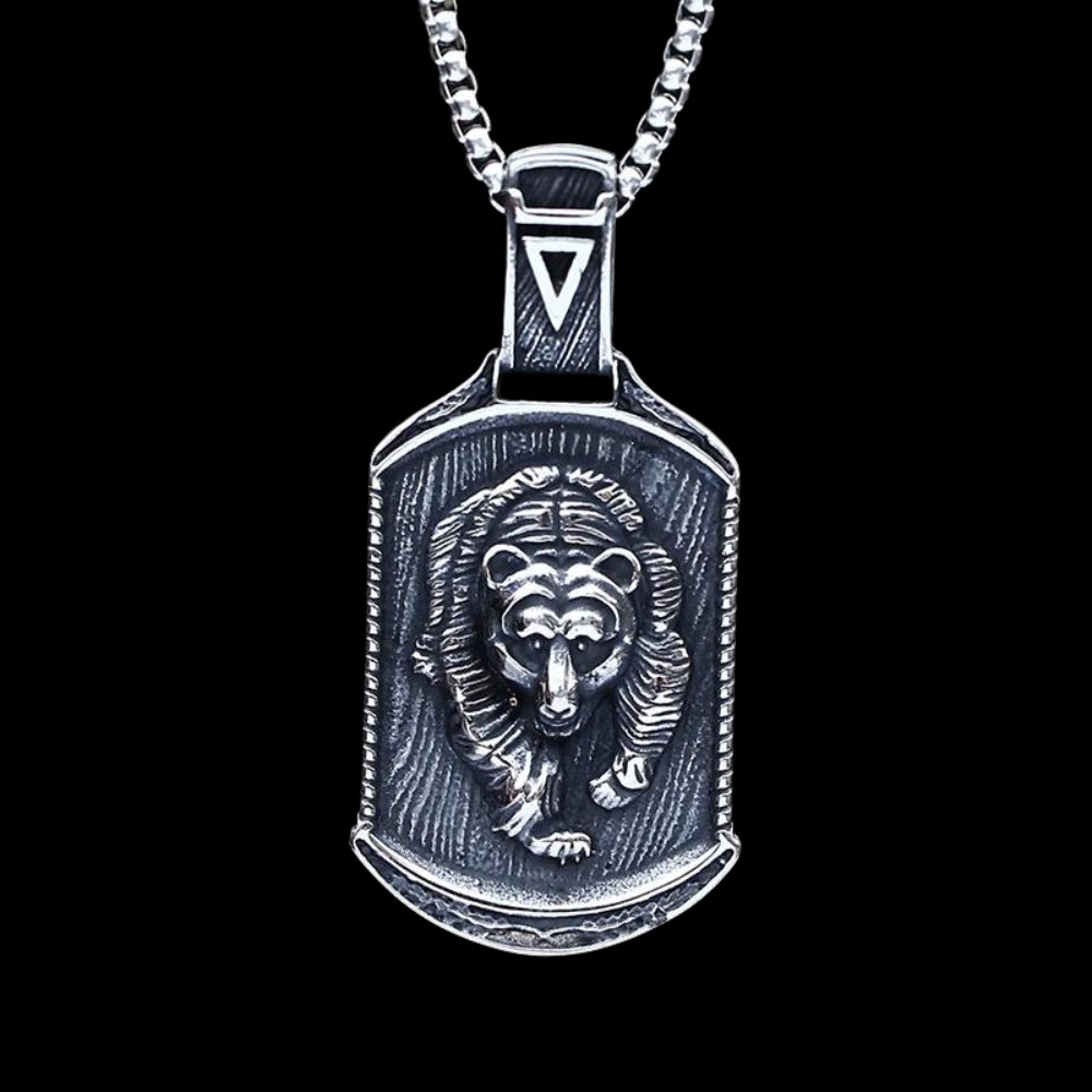 Bear Tag Pendant - Chrome Cult