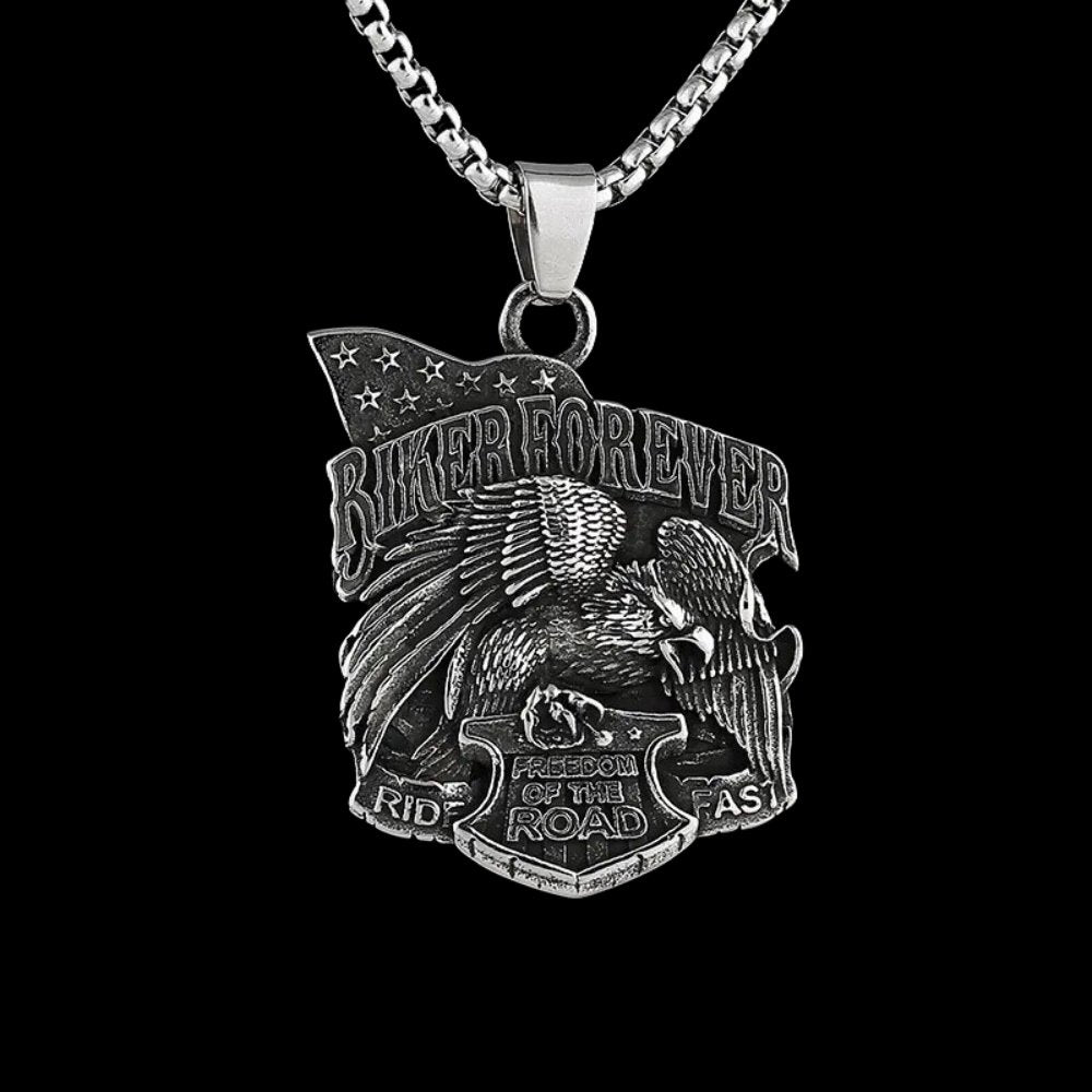 Biker Forever Eagle Pendant - Chrome Cult