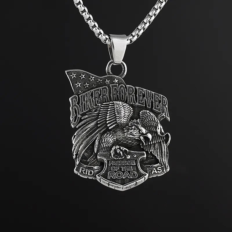 Biker Forever Eagle Pendant - Chrome Cult