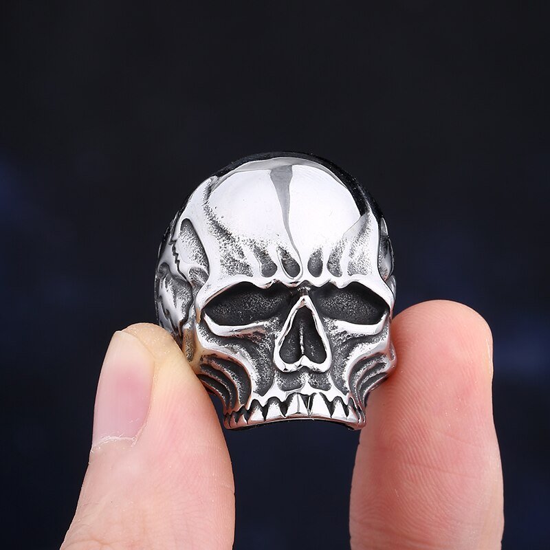 Biker Skull Ring - Chrome Cult