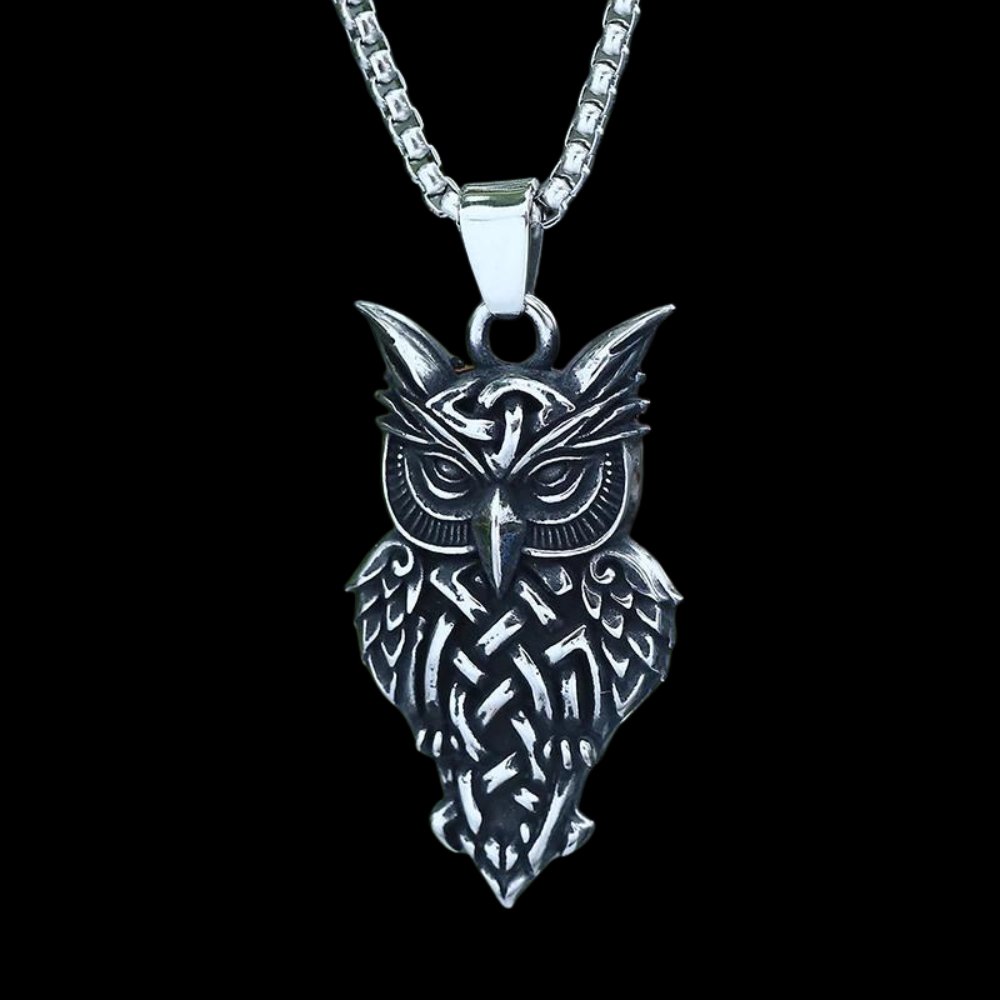 Birds Of Prey Owl Pendant - Chrome Cult