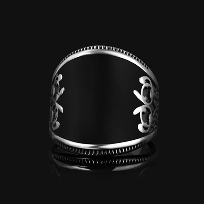 Black Canvas Turkish Vintage Ring - Chrome Cult