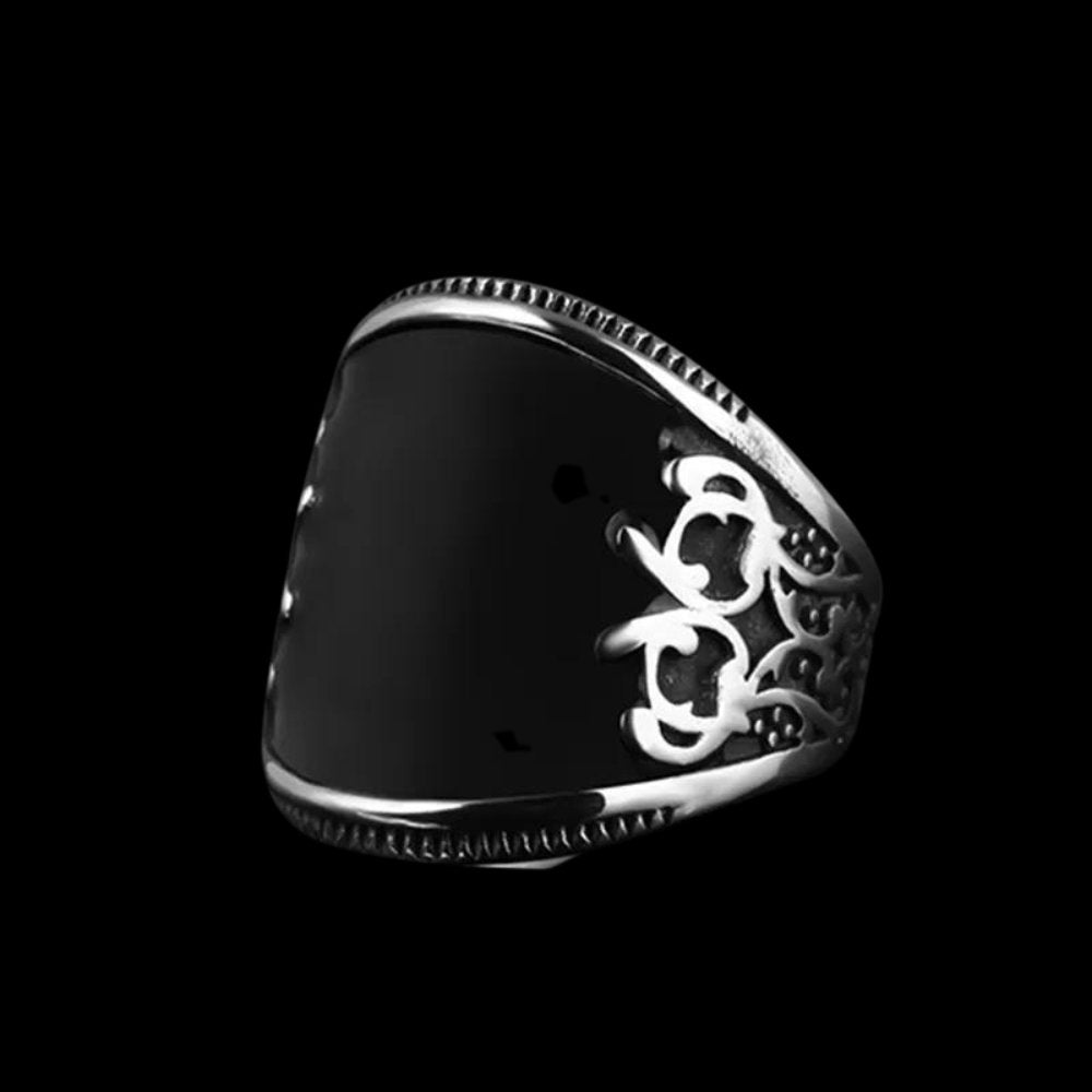 Black Canvas Turkish Vintage Ring - Chrome Cult