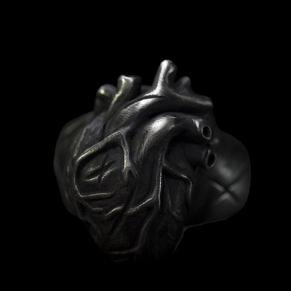 Black Heart Ring - Chrome Cult