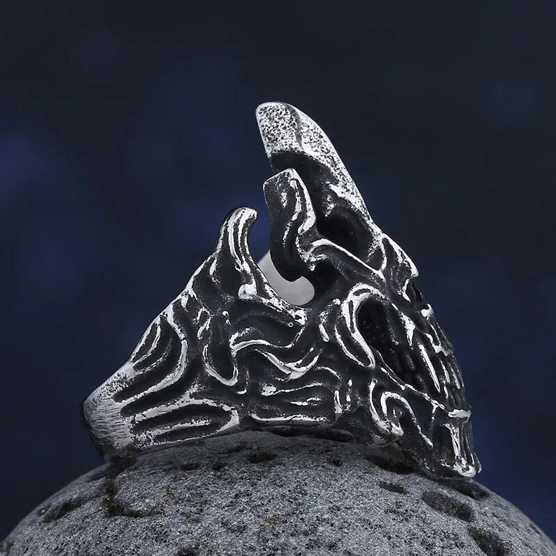 Blazing Skull Of Hell Ring - Chrome Cult