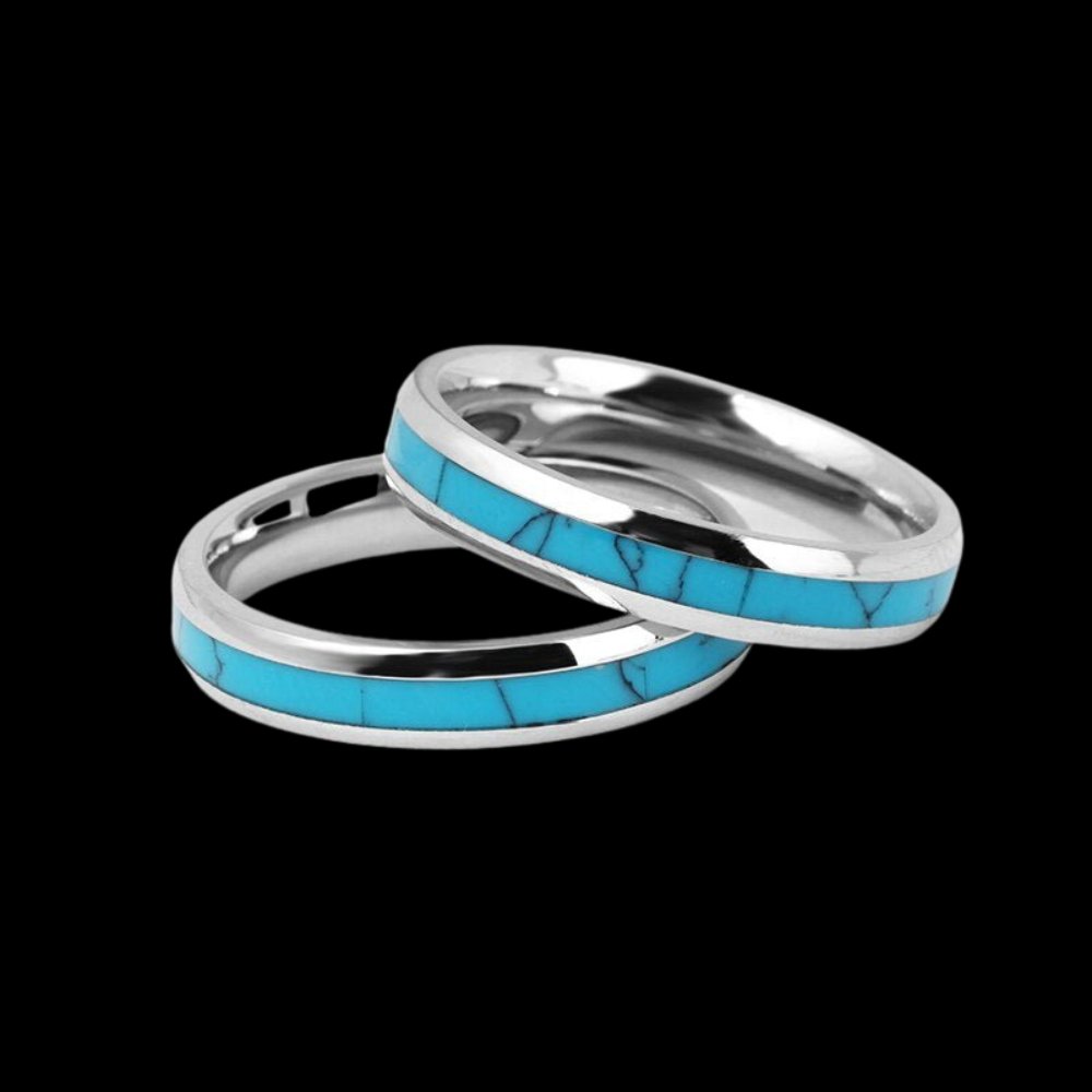 Blue Marble Minimal Ring - Chrome Cult