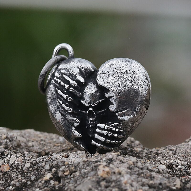 Broken Heart Skull Pendant