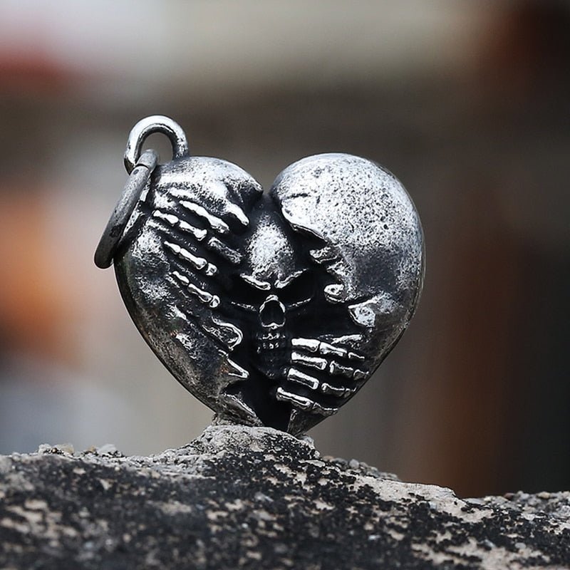 Broken Heart Skull Pendant