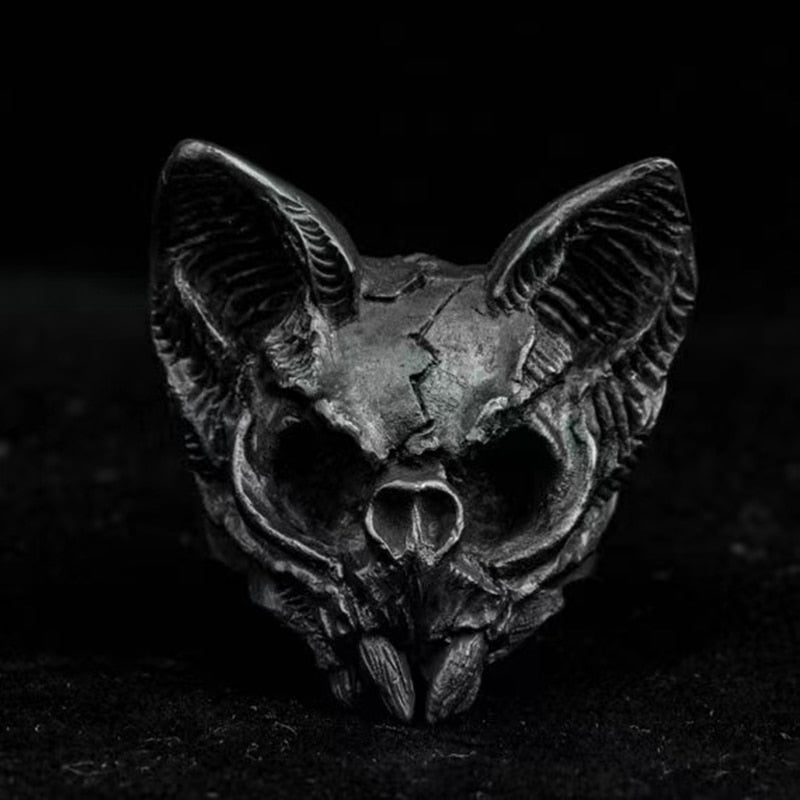 Cat skull ring on sale