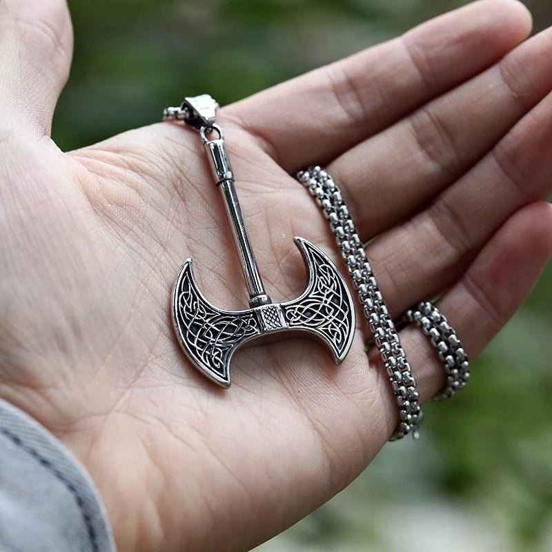 Celtic Knot Sailor Axe Pendant - Chrome Cult