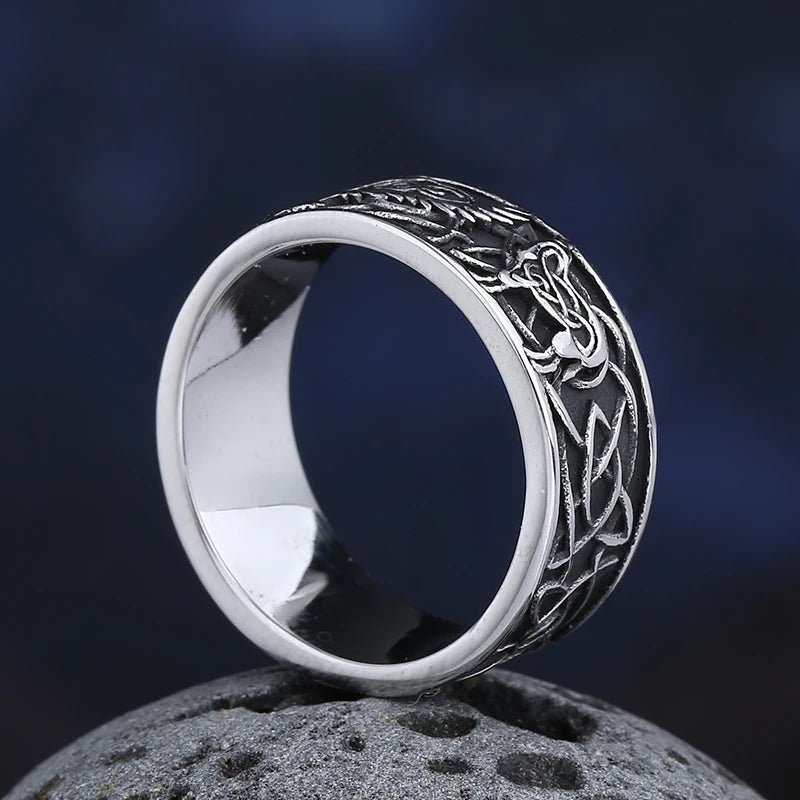 Center Cross Eagle Ring - Chrome Cult