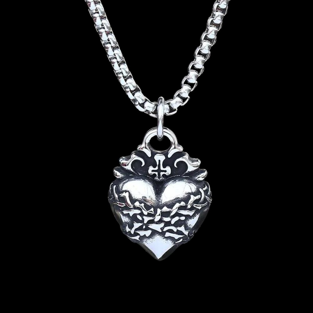 Chains Of Heart Pendant - Chrome Cult