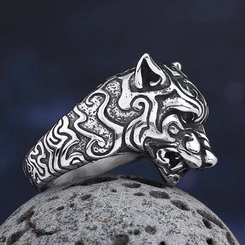 Cheetah Head Ring - Chrome Cult