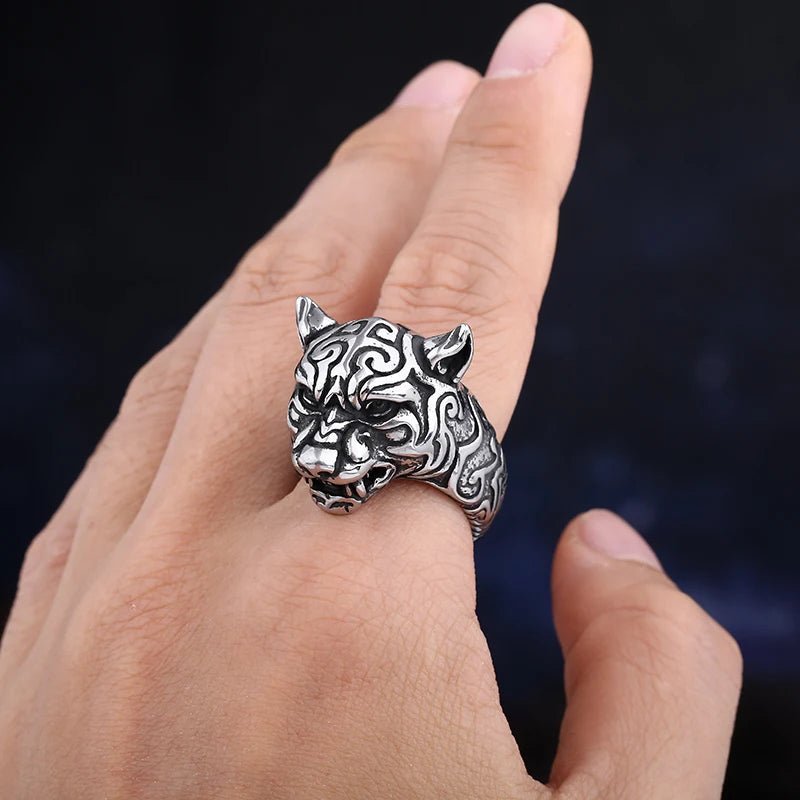 Cheetah Head Ring - Chrome Cult