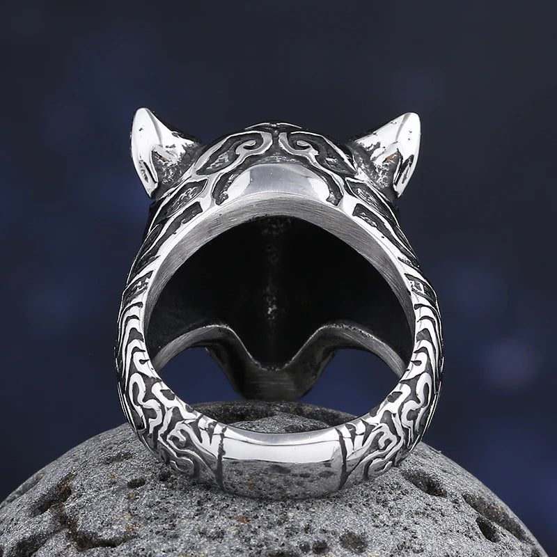 Cheetah Head Ring - Chrome Cult