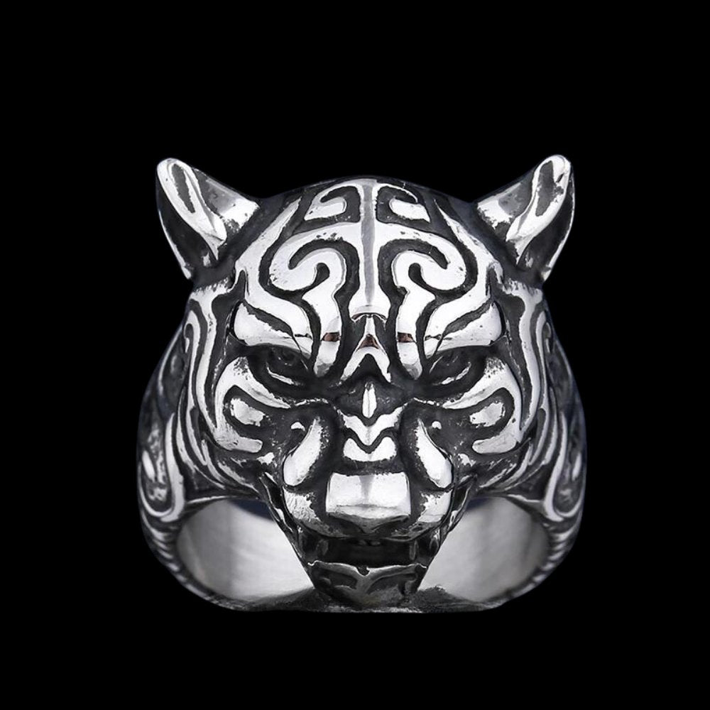 Cheetah Head Ring - Chrome Cult