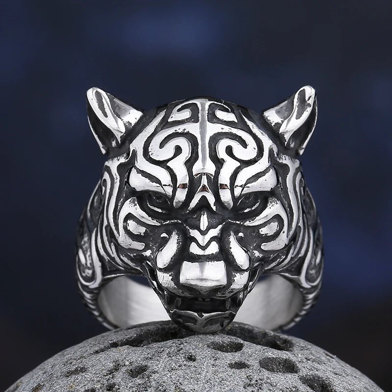 Cheetah Head Ring - Chrome Cult