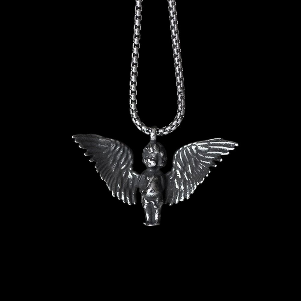 Cherub Angel Pendant - Chrome Cult