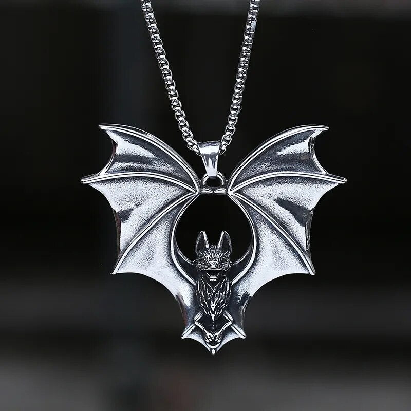 Chiroptera Bat Pendant - Chrome Cult