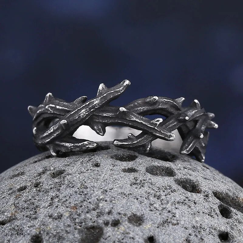 Christ Thorn Crown Ring - Chrome Cult
