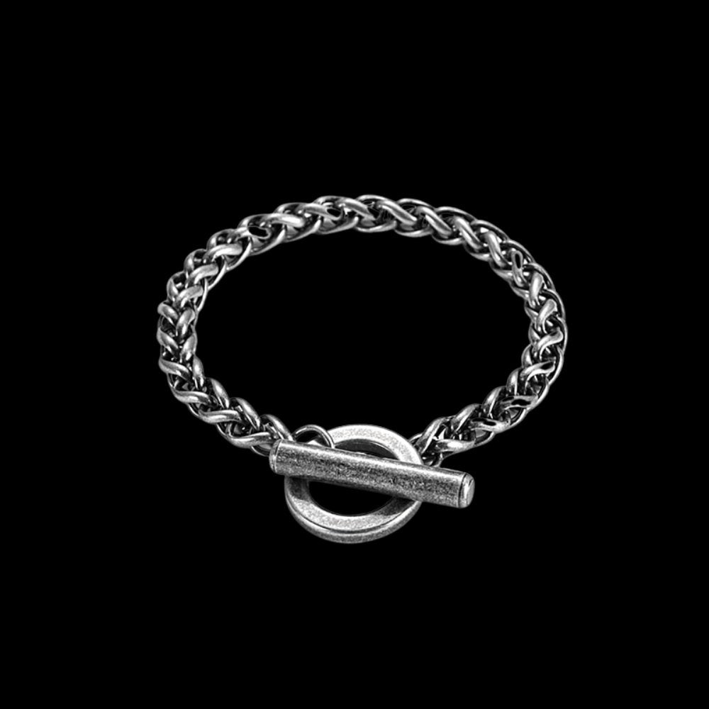 Circle Bar Franco Bracelet - Chrome Cult