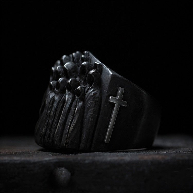 Cloaked Cult Cross Ring