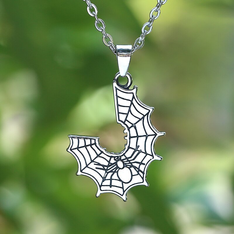 Cobweb With Spider Pendant - Chrome Cult