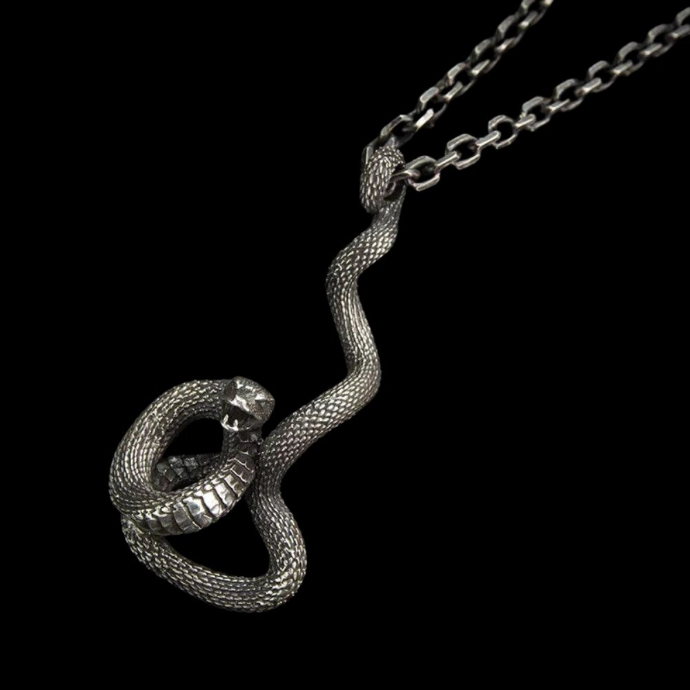 Coiled Snake Pendant - Chrome Cult