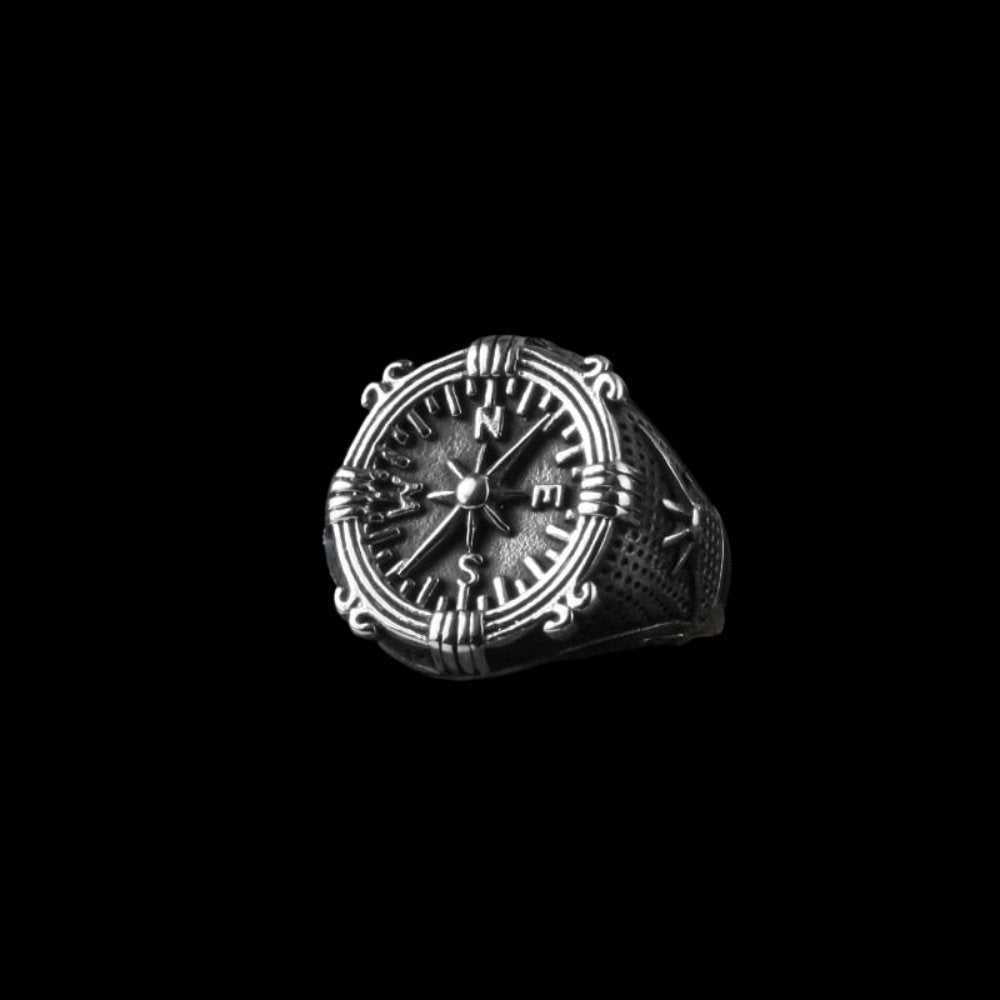 Compass Wheel Ring - Chrome Cult