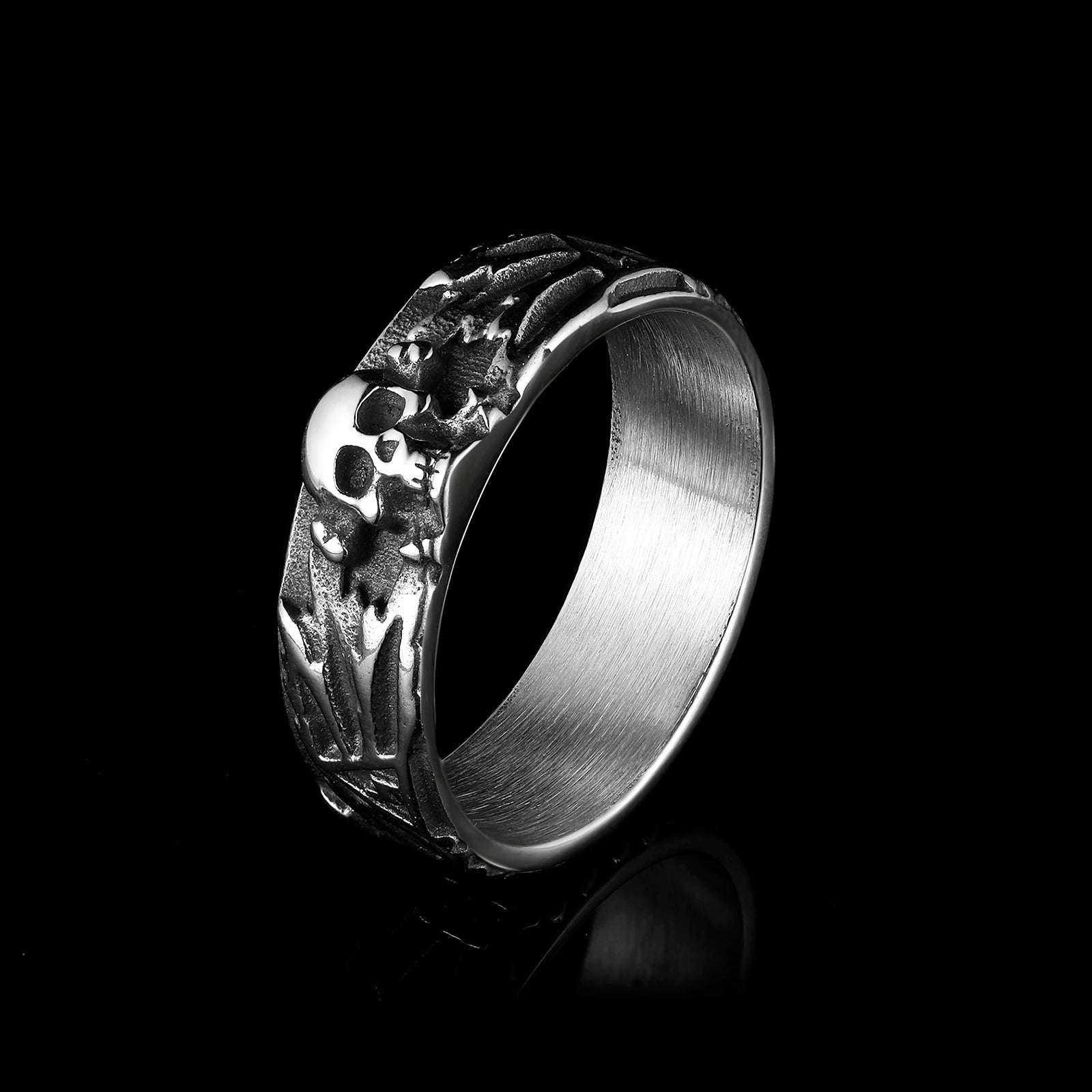 Cross boned Skull Ring - Chrome Cult