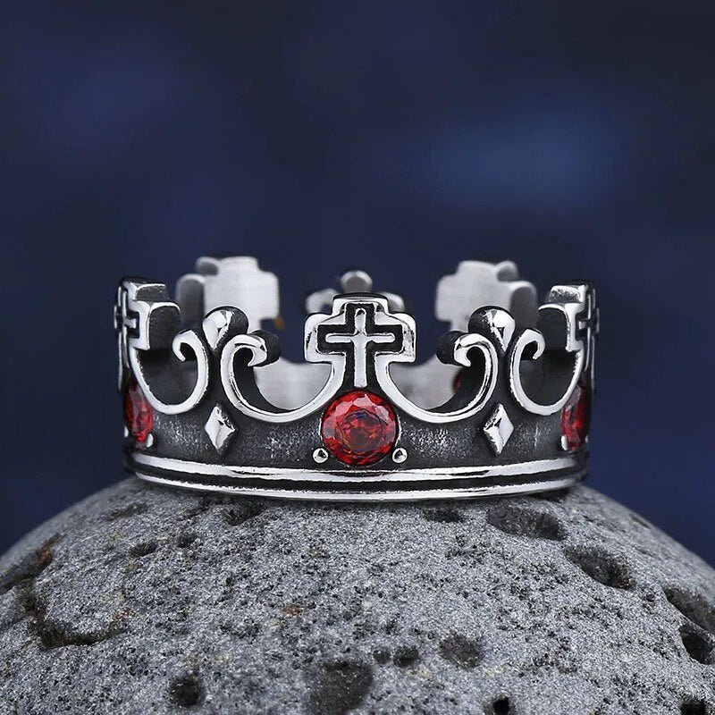 Cross Crown Ring - Chrome Cult