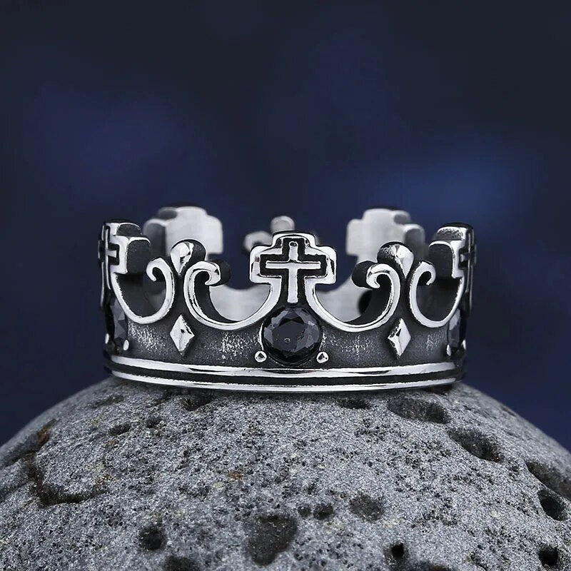 Cross Crown Ring - Chrome Cult
