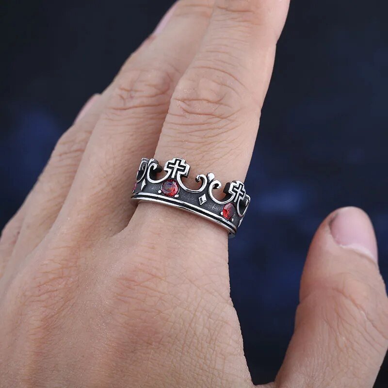 Cross Crown Ring - Chrome Cult