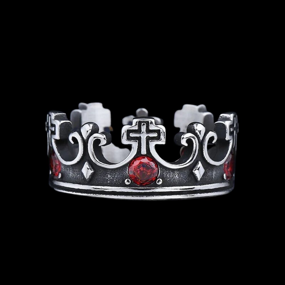 Cross Crown Ring - Chrome Cult