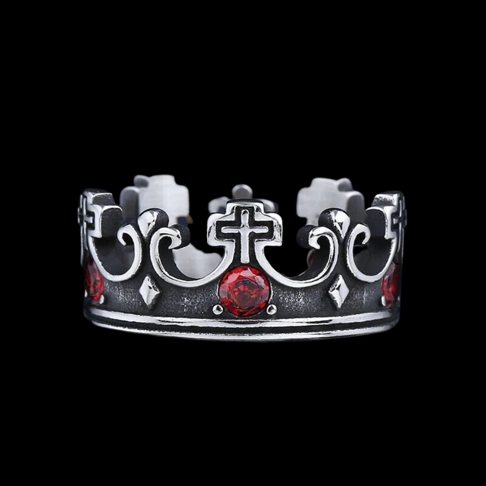 Cross Crown Ring - Chrome Cult