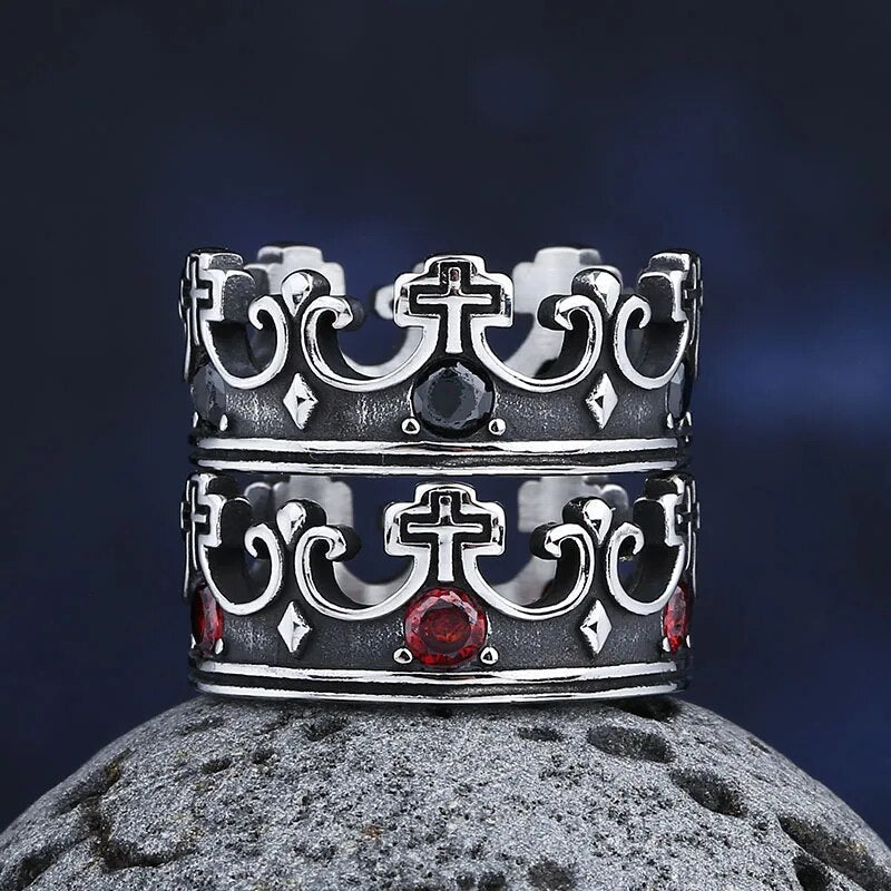 Cross Crown Ring - Chrome Cult