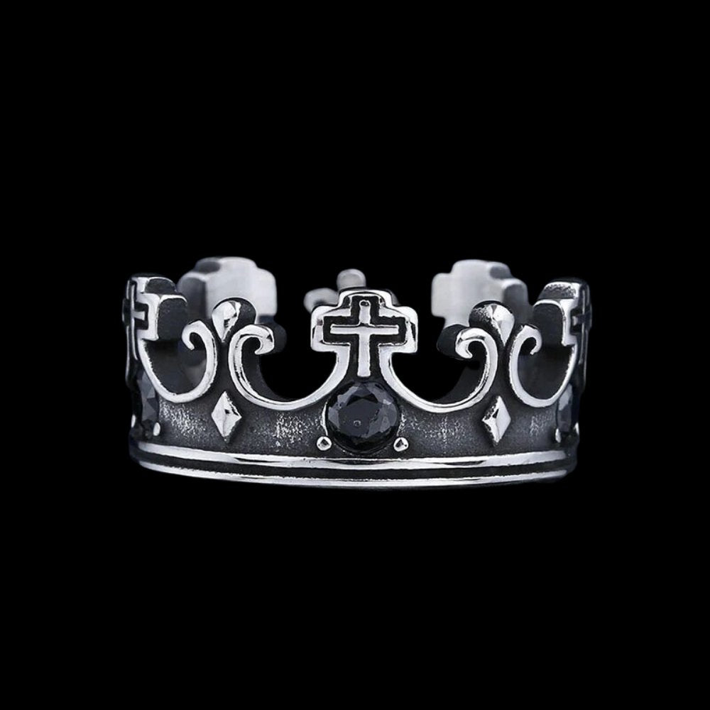 Cross Crown Ring - Chrome Cult