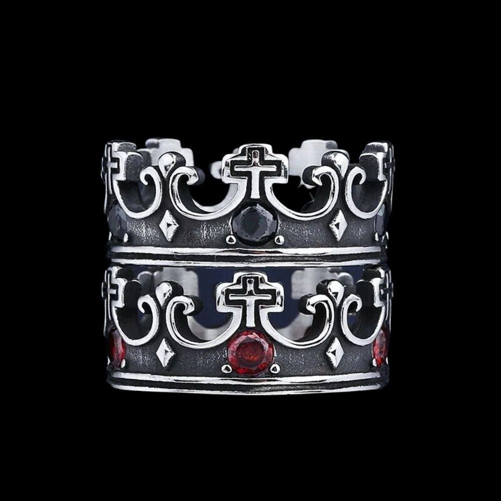 Cross Crown Ring - Chrome Cult