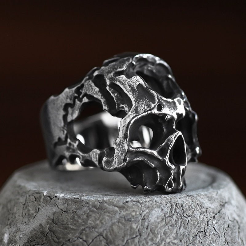 Cross Hollow Head Skull Ring